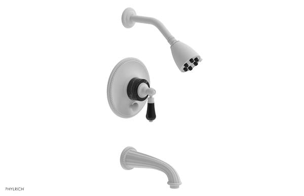 Phylrich - Regent Pressure Balance Tub and Shower Set Trim Only - Black Onyx Handle