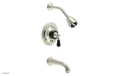 Phylrich - Regent Pressure Balance Tub and Shower Set Trim Only - Black Onyx Handle