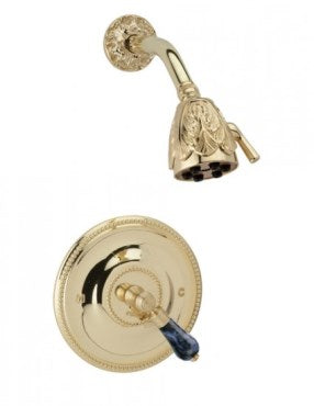 Phylrich - Versailles Pressure Balance Shower Set, Bleu Sodalite Handle - Trim Only