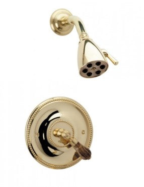 Phylrich - Regent Pressure Balance Shower Set, Brown Onyx Handle - Trim Only