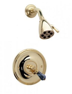 Phylrich - Regent Pressure Balance Shower Set, Bleu Sodalite Handle - Trim Only