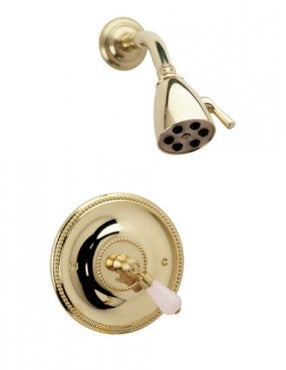 Phylrich - Regent Pressure Balance Shower Set, Pink Onyx Handle - Trim Only