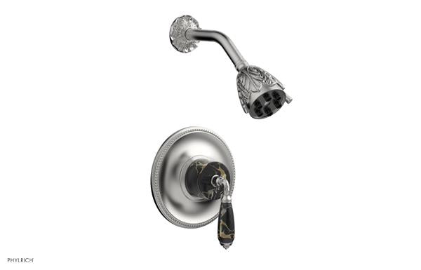 Phylrich - Valencia Pressure Balance Shower Set White Marble Lever Handles - Trim Only