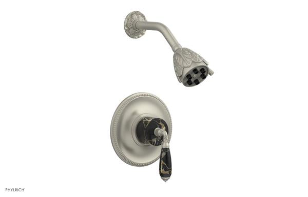 Phylrich - Valencia Pressure Balance Shower Set White Marble Lever Handles - Trim Only