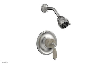 Phylrich - Valencia Pressure Balance Shower Set Trim - Beige Marble Lever Handles