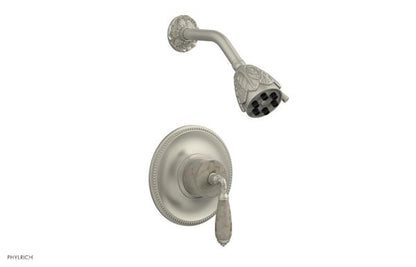 Phylrich - Valencia Pressure Balance Shower Set Trim - Beige Marble Lever Handles