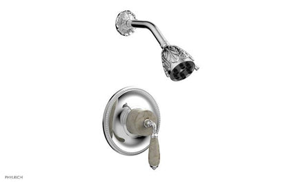 Phylrich - Valencia Pressure Balance Shower Set Trim - Beige Marble Lever Handles