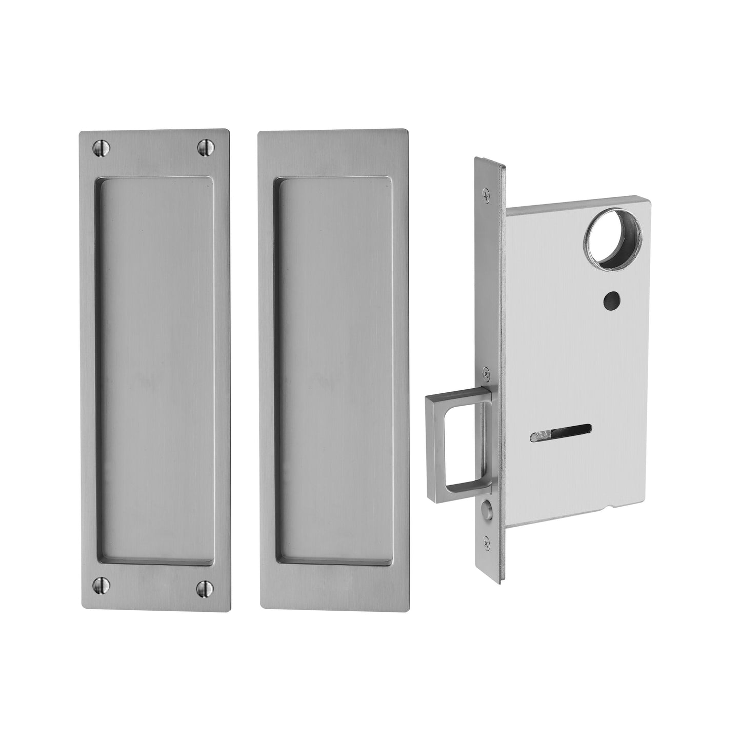 Linnea - Passage Pocket Door Lock, Mortise Case with Built-in Pull Minimum Door Thickness 1-3/8 Inch