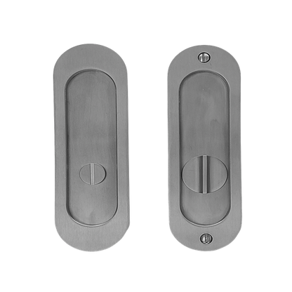 Linnea - Round Privacy Pocket Door Lock- Straight Pull Minimum Door Thickness 1-3/8 Inch