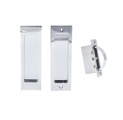 Linnea - Square Passage Pocket Door Dummy Set with Edge Pull