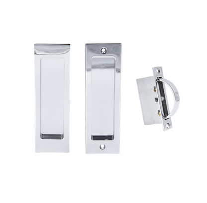 Linnea - Square Passage Pocket Door Dummy Set with Edge Pull