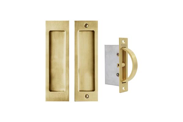 Linnea - Square Passage Pocket Door Dummy Set with Edge Pull