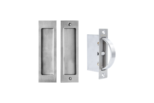 Linnea - Square Passage Pocket Door Dummy Set with Edge Pull