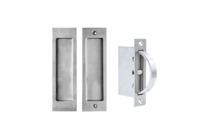 Linnea - Square Passage Pocket Door Dummy Set with Edge Pull