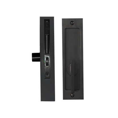 Linnea - Square ADA Compliant Privacy Pocket Door Lock Minimum Door Thickness 1-3/8 Inch
