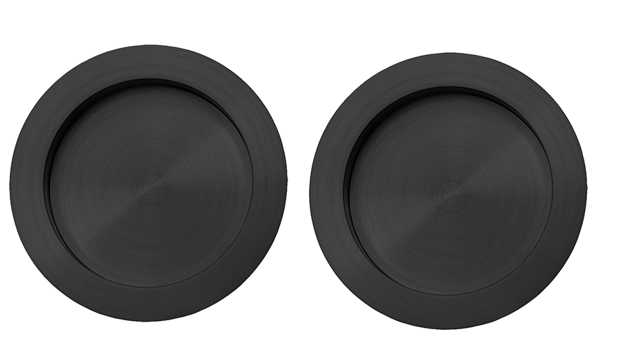 Linnea - Round Full Dummy Pocket Door Hardware Set with Finger Edge Pull