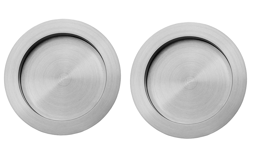 Linnea - Round Full Dummy Pocket Door Hardware Set with Finger Edge Pull