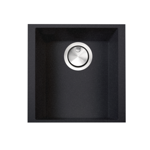 Nantucket Sinks - 17 Inch Single Bowl Undermount Granite Composite Bar-Prep Sink Black