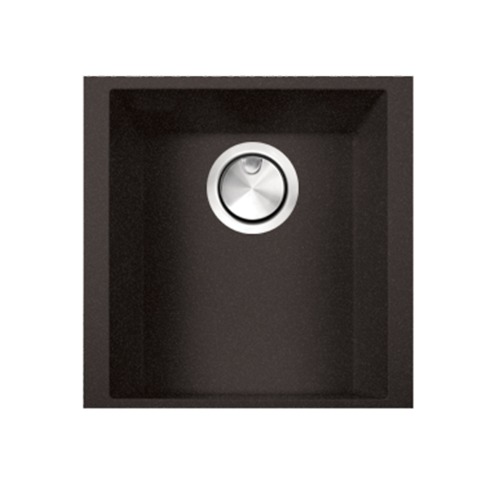 Nantucket Sinks - 17 Inch Single Bowl Undermount Granite Composite Bar-Prep Sink Brown