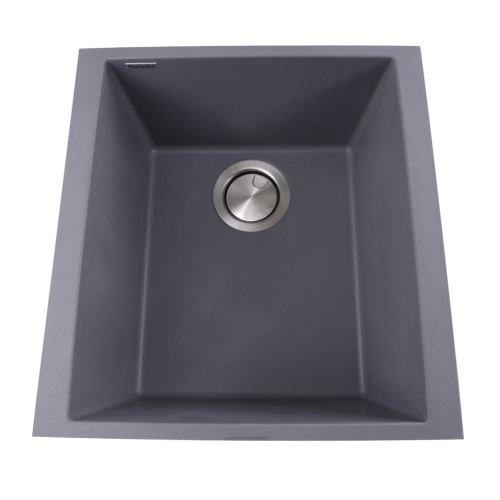Nantucket Sinks - 17 Inch Single Bowl Undermount Granite Composite Bar-Prep Sink Titanium