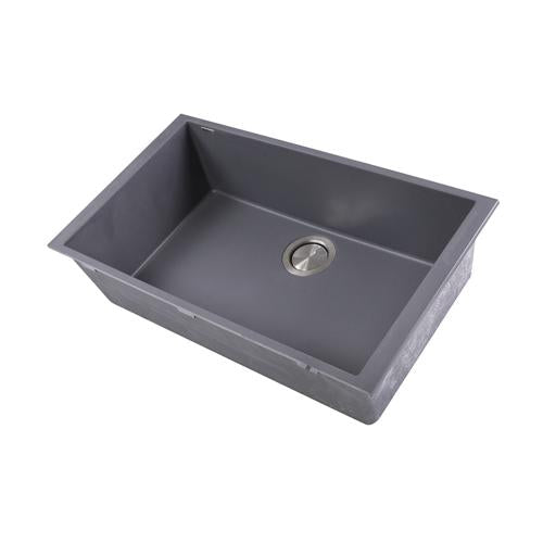 Nantucket Sinks - Large Single Bowl Undermount Granite Composite Titanium