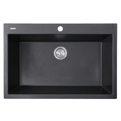 Nantucket Sinks - 33-inch Dual-mount Granite Composite Sink in Black