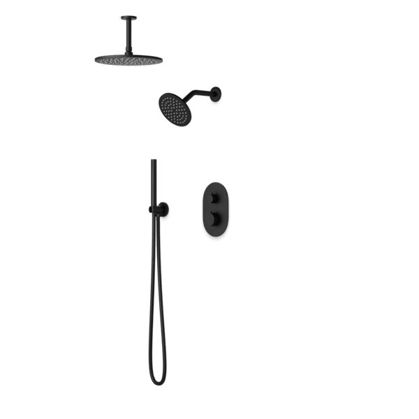 Artos - Opera Shower Set with Handheld, Wall Mount Shower Head, Ceiling Mount Shower Head Round