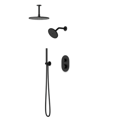 Artos - Opera Shower Set with Handheld, Wall Mount Shower Head, Ceiling Mount Shower Head Round