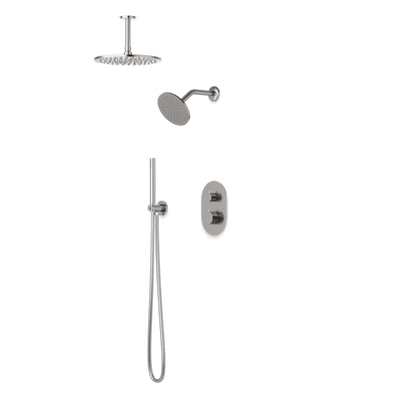 Artos - Opera Shower Set with Handheld, Wall Mount Shower Head, Ceiling Mount Shower Head Round