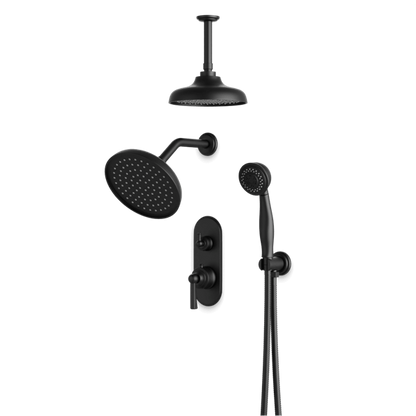 Artos - Classic Thermostatic Shower Trim Kit with Wall & Ceiling Mount Shower Head, Hand Shower