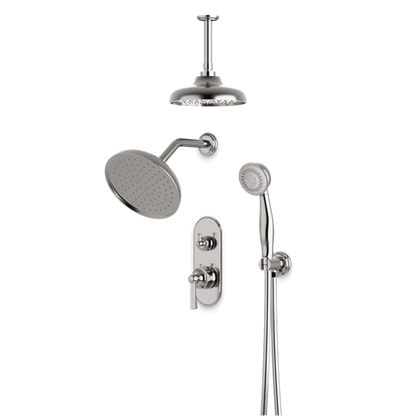Artos - Classic Thermostatic Shower Trim Kit with Wall & Ceiling Mount Shower Head, Hand Shower