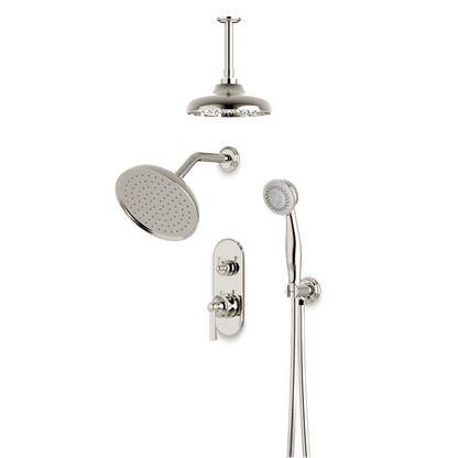 Artos - Classic Thermostatic Shower Trim Kit with Wall & Ceiling Mount Shower Head, Hand Shower