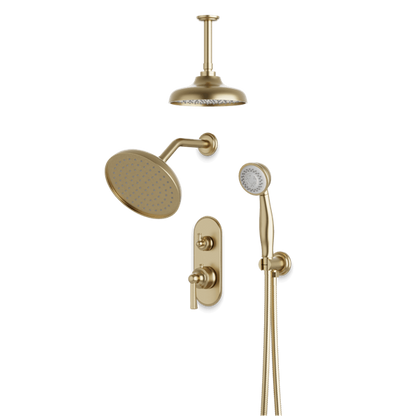 Artos - Classic Thermostatic Shower Trim Kit with Wall & Ceiling Mount Shower Head, Hand Shower