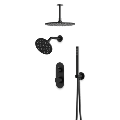 Artos - Opera Thermostatic Shower Trim Kit with Wall & Ceiling Mount Shower Head, Hand Shower