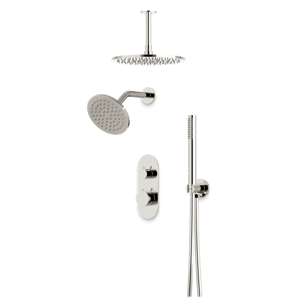 Artos - Opera Thermostatic Shower Trim Kit with Wall & Ceiling Mount Shower Head, Hand Shower