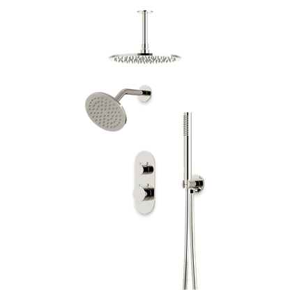 Artos - Opera Thermostatic Shower Trim Kit with Wall & Ceiling Mount Shower Head, Hand Shower