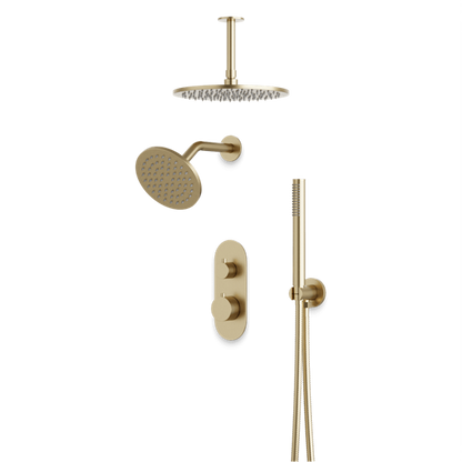 Artos - Opera Thermostatic Shower Trim Kit with Wall & Ceiling Mount Shower Head, Hand Shower