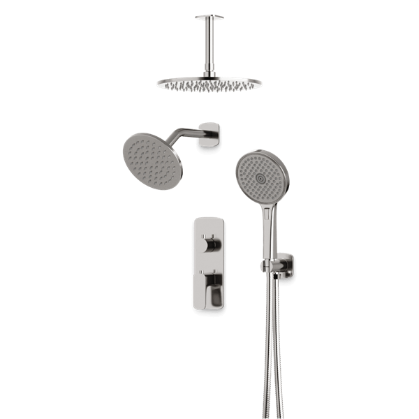 Artos - Harmony Thermostatic Shower Trim Kit with Wall & Ceiling Mount Shower Head, Hand Shower