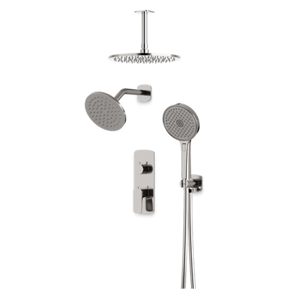 Artos - Harmony Thermostatic Shower Trim Kit with Wall & Ceiling Mount Shower Head, Hand Shower