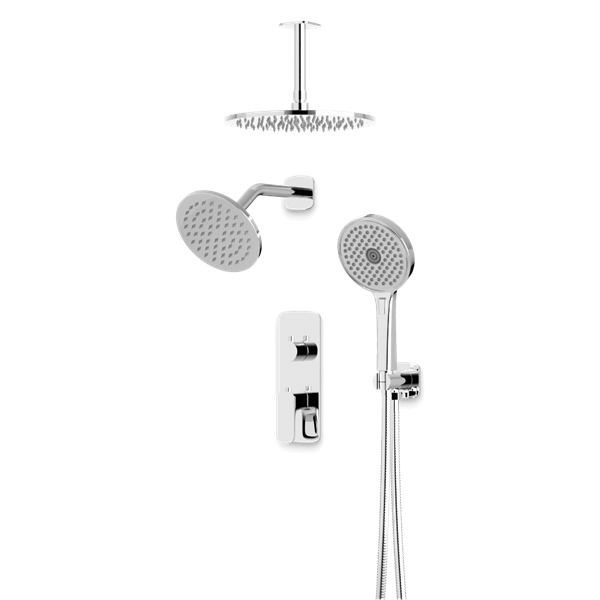 Artos - Harmony Thermostatic Shower Trim Kit with Wall & Ceiling Mount Shower Head, Hand Shower