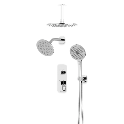 Artos - Harmony Thermostatic Shower Trim Kit with Wall & Ceiling Mount Shower Head, Hand Shower