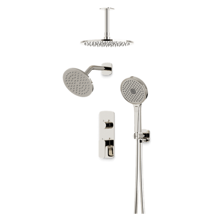 Artos - Harmony Thermostatic Shower Trim Kit with Wall & Ceiling Mount Shower Head, Hand Shower