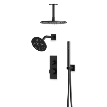 Artos - Otella Thermostatic Shower Trim Kit with Wall Mount & Ceiling Mount Shower Head, Hand Shower