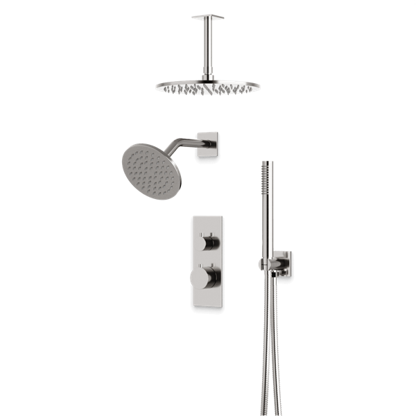 Artos - Otella Thermostatic Shower Trim Kit with Wall Mount & Ceiling Mount Shower Head, Hand Shower