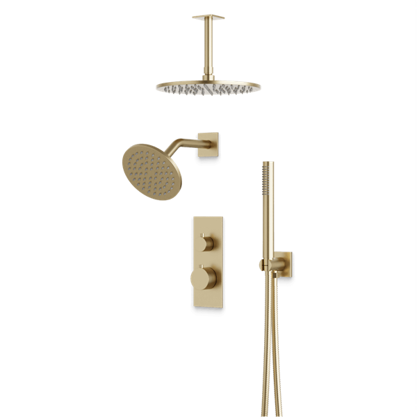 Artos - Otella Thermostatic Shower Trim Kit with Wall Mount & Ceiling Mount Shower Head, Hand Shower