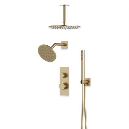 Artos - Otella Thermostatic Shower Trim Kit with Wall Mount & Ceiling Mount Shower Head, Hand Shower