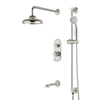 Artos - Classic Thermostatic Shower Trim Kit with Hand Shower on Slide Bar, Tub Filler