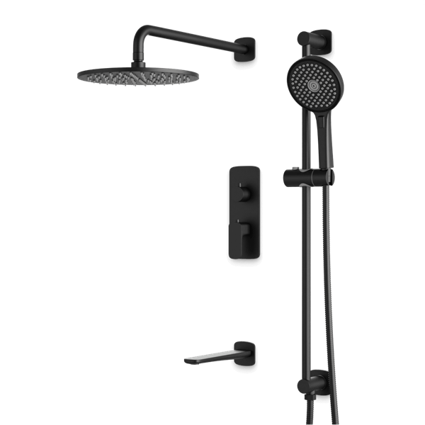 Artos - Harmony Thermostatic Shower Trim Kit with Hand Shower on Slide Bar, Tub Filler