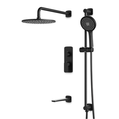 Artos - Harmony Thermostatic Shower Trim Kit with Hand Shower on Slide Bar, Tub Filler