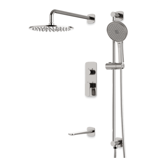 Artos - Harmony Thermostatic Shower Trim Kit with Hand Shower on Slide Bar, Tub Filler